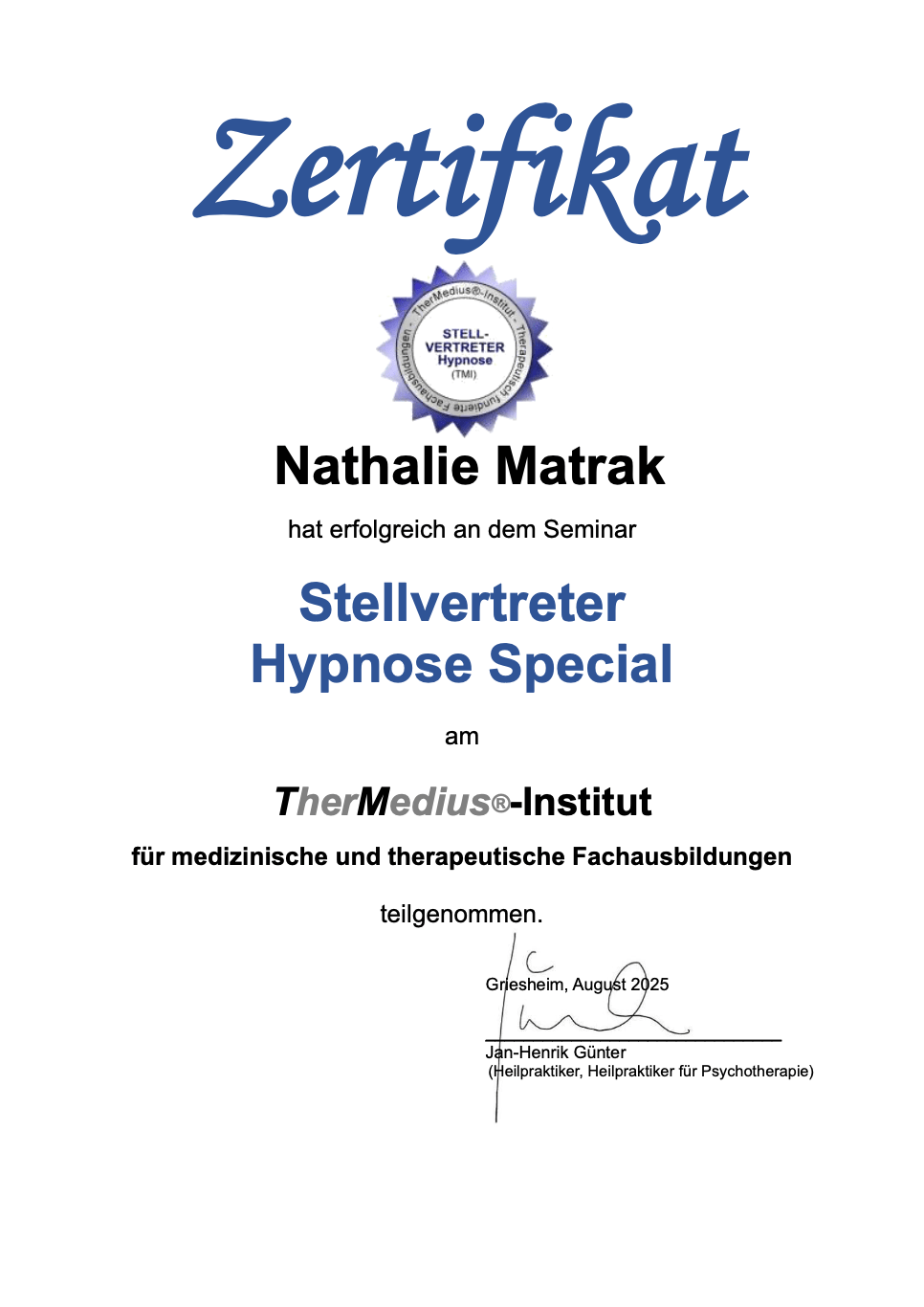 Stellvertreter Hypnose